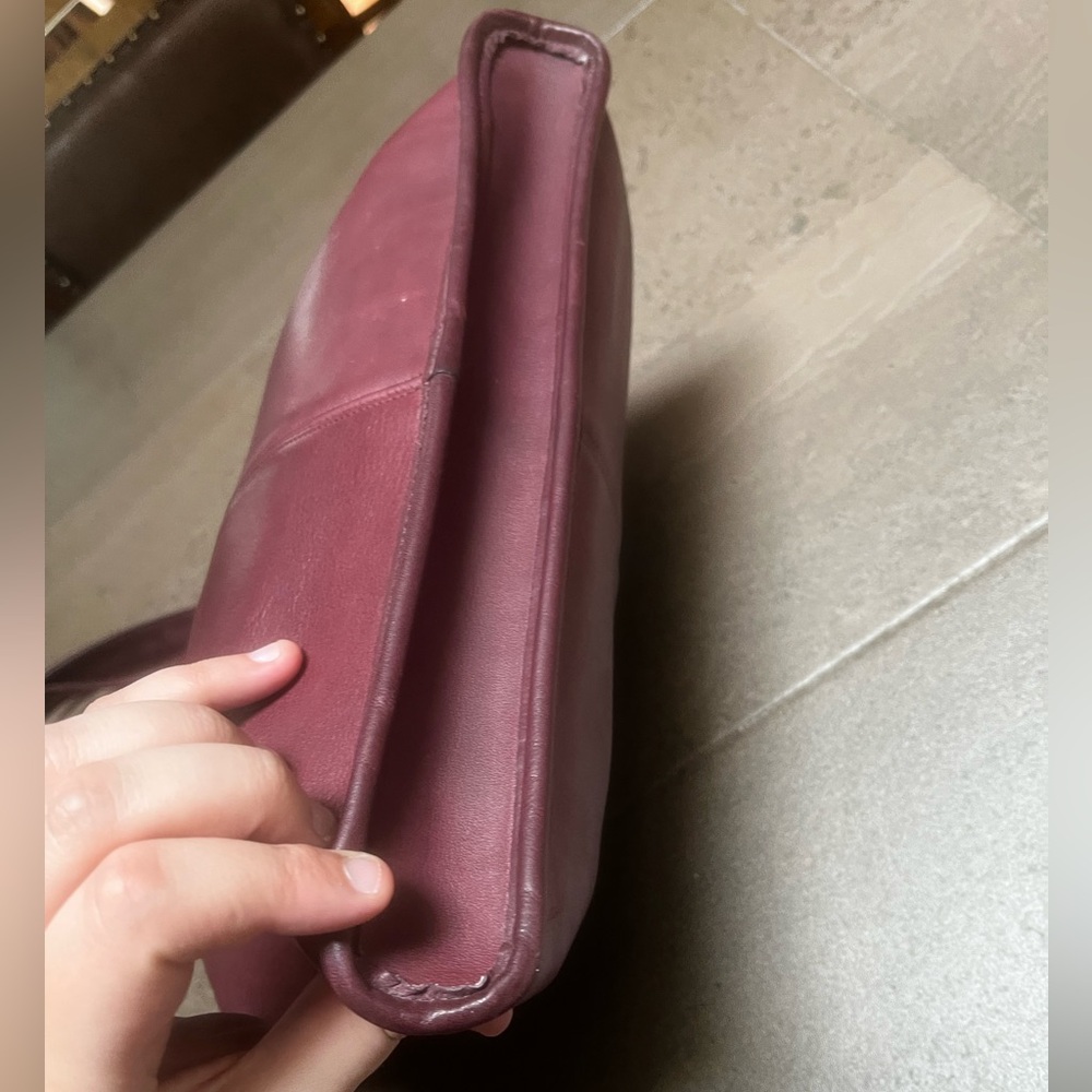 Vintage Coach Bonnie Cashin "Skinny Tote" Kisslock Coin Pouch in Burgundy - Picture 8 of 11